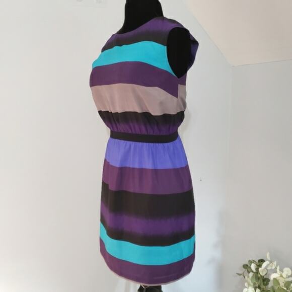 Ann Taylor Loft Color Block Sleeveless Cinched Waist Dress MP - Picture 5 of 10